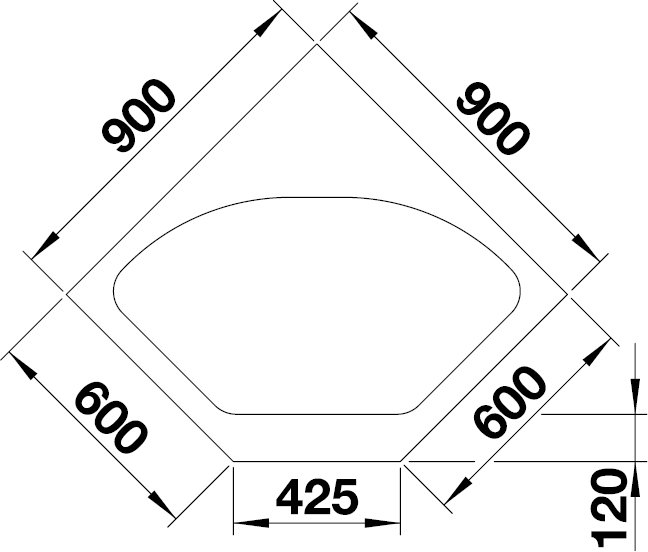 BLANCO DELTA II - rohová skrinka