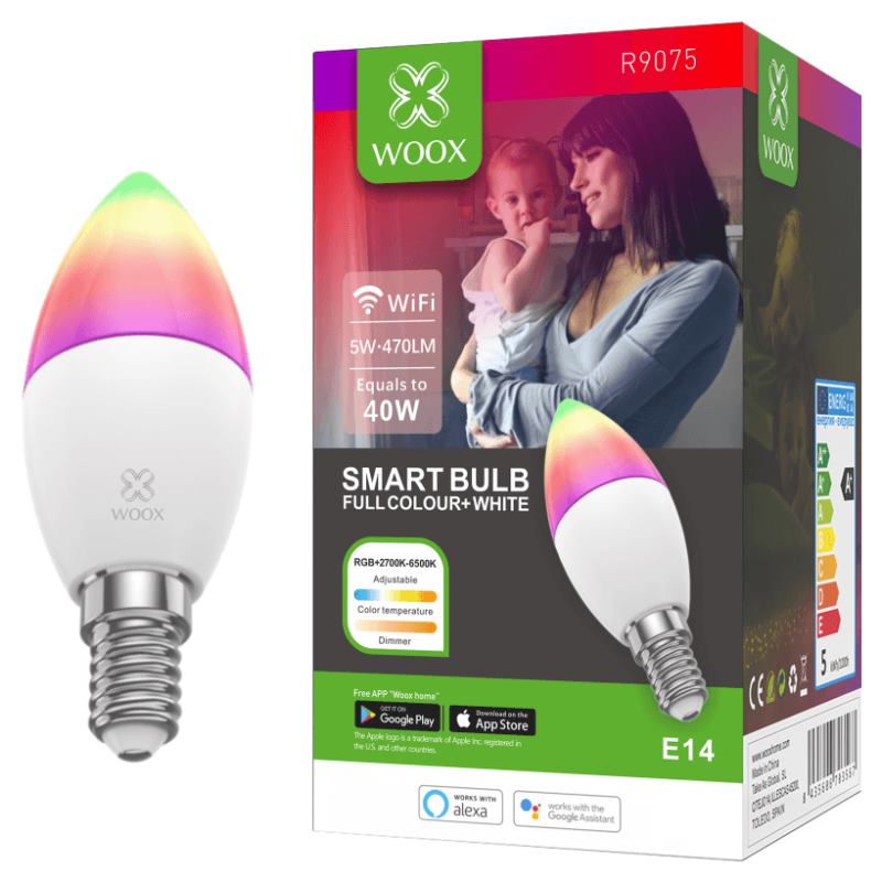 WOOX R9075 WiFi Smart Bulb E14 RGB+CCT WiFi 8