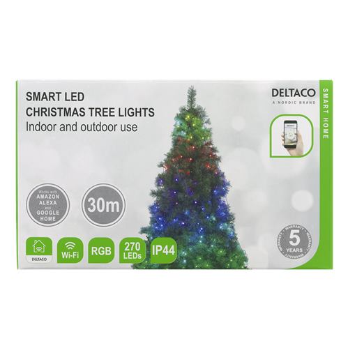 DELTACO Osvetlenie vianočného stromčeka RGB 5