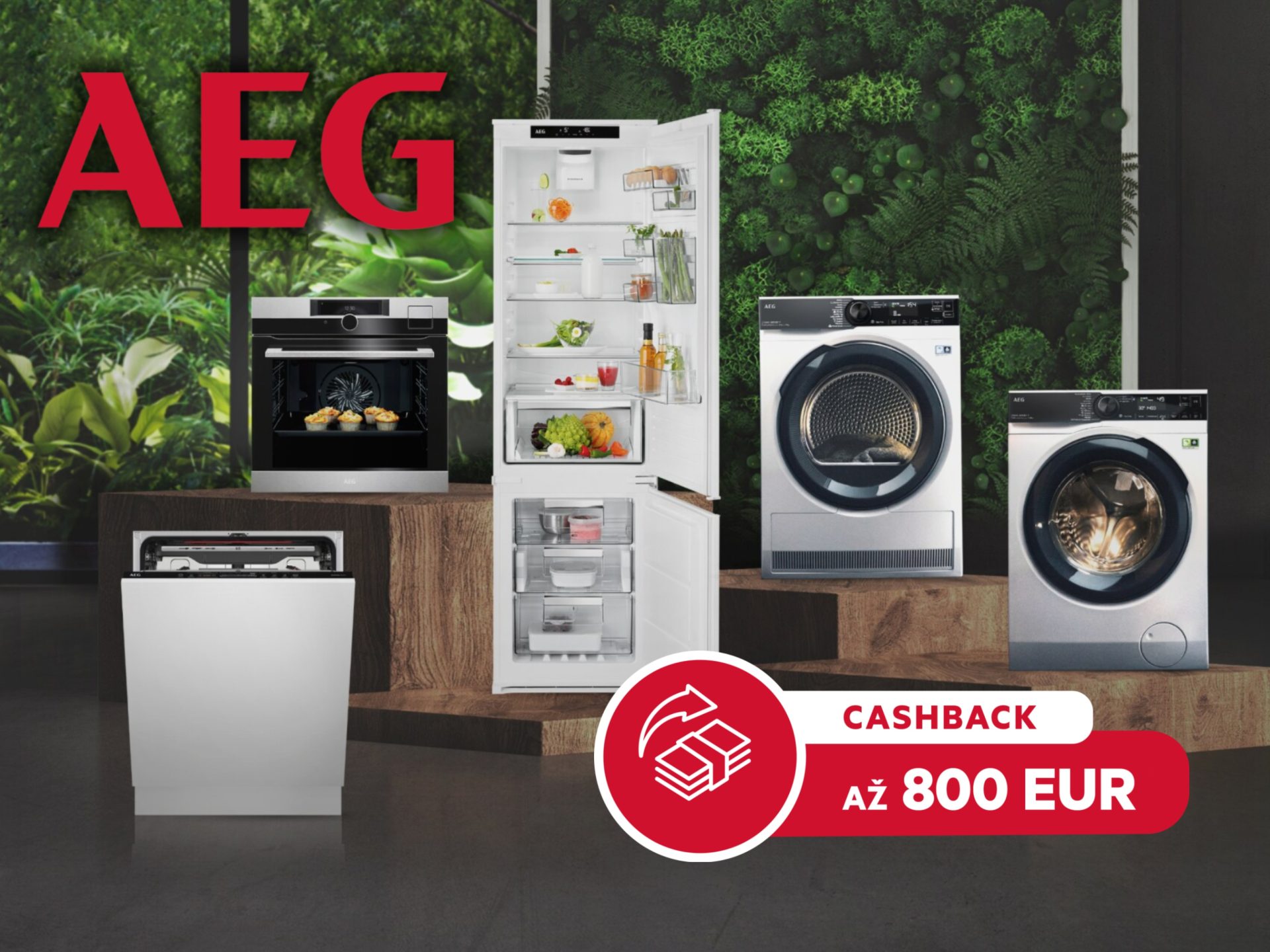 Prebiehajúce akcie 3 aeg cashback