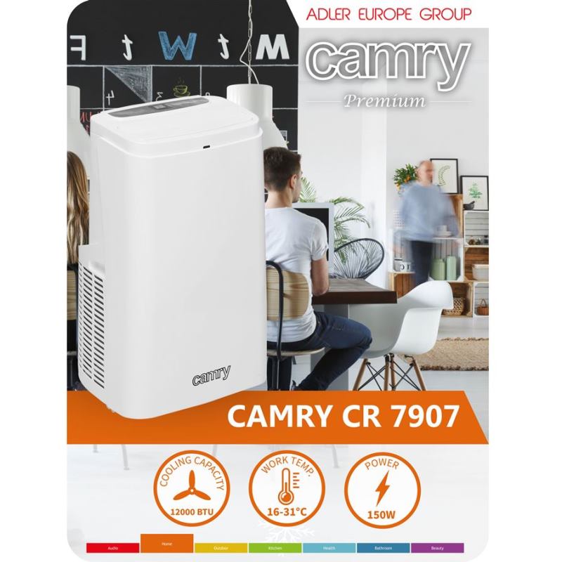 CAMRY CR 7907 Mobilná klimatizácia 30m2 biela 2