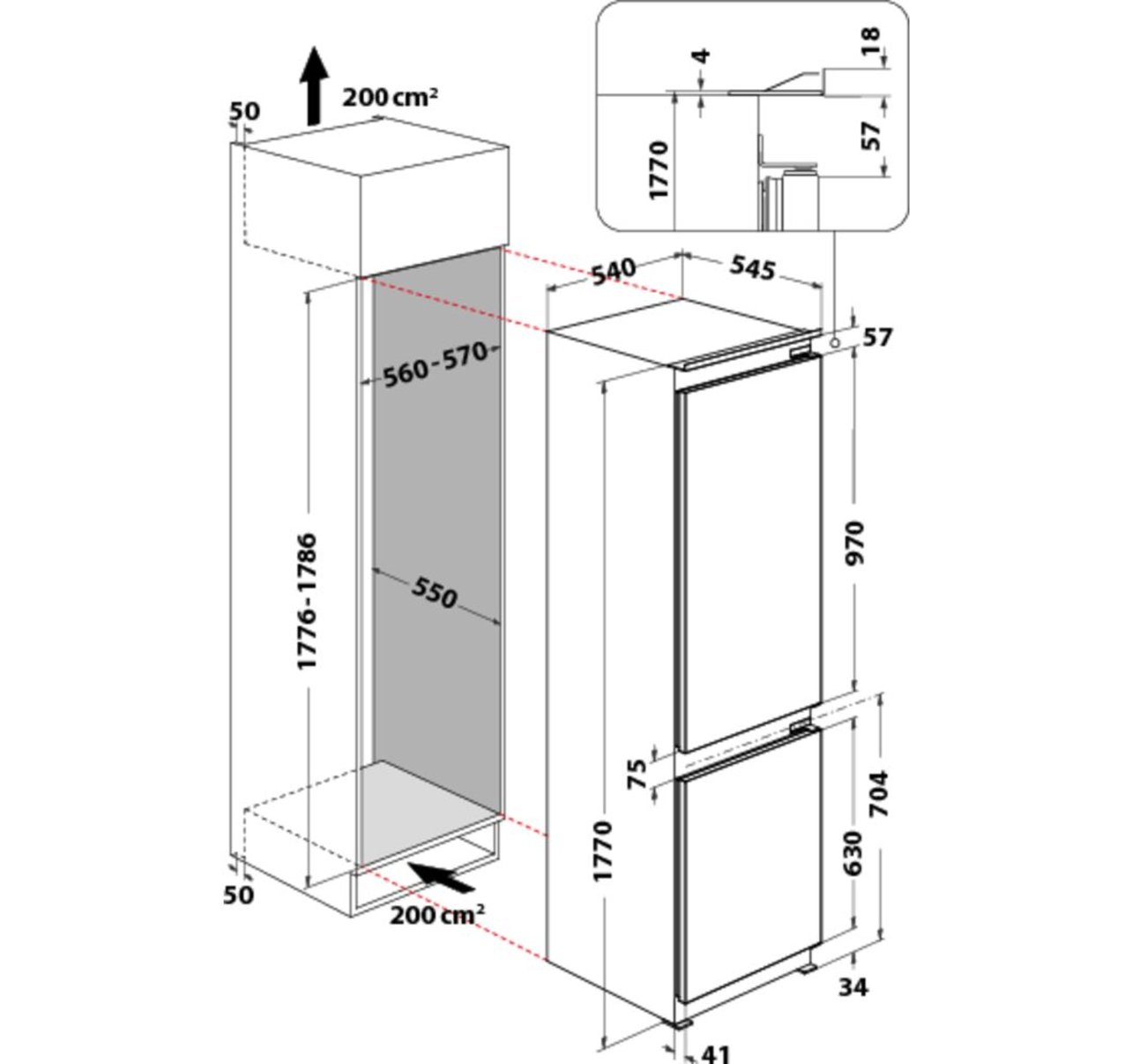 Whirlpool ART 66112 vstavaná kombinovaná chladnička 3