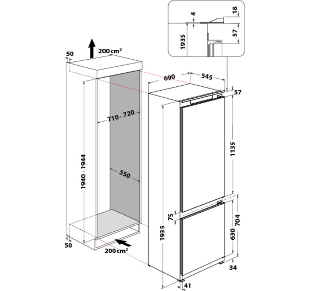 Whirlpool SP40 802 EU 2 vstavaná kombinovaná chladnička 15